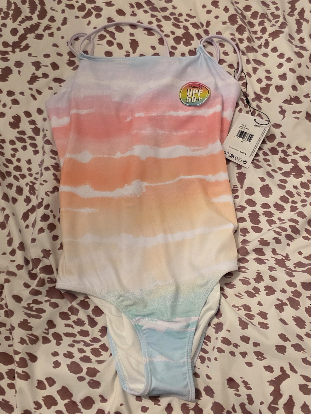 Girls' Multicolor Stripe One-Piece Swimsuit - UPF 50+